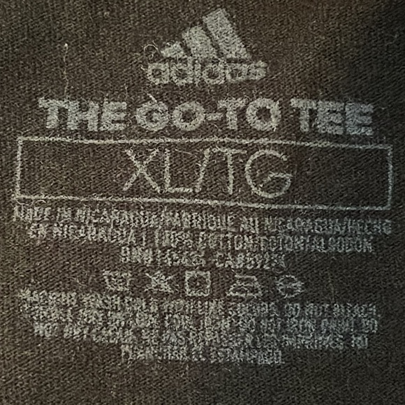 ADIDAS The Go-To Tee Black White Short Sleeve Logo Graphic Tee Shirt Size XL - Picture 5 of 6
